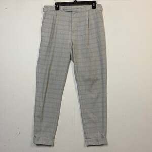 Reiss Men's Gray Plaid Pleated Cuffed Trouser Pants Size 32 Casual Office Career